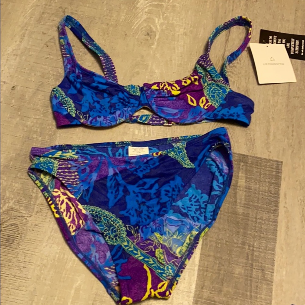 NWT VTG Blue print bikini